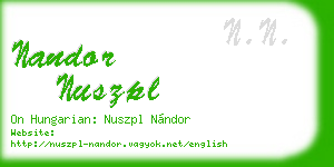 nandor nuszpl business card